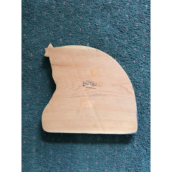 Vintage Handmade Wooden Santa Sign Christmas Hand Painted Kitschy Wood Signed - Picture 6 of 7